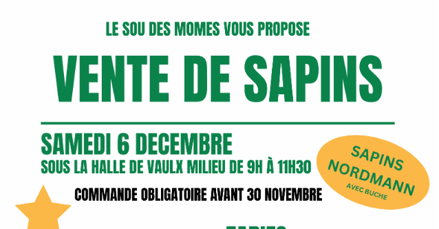 <Strong>Vente de sapins du Sou des Mômes</Strong>